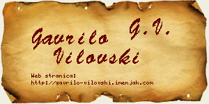 Gavrilo Vilovski vizit kartica